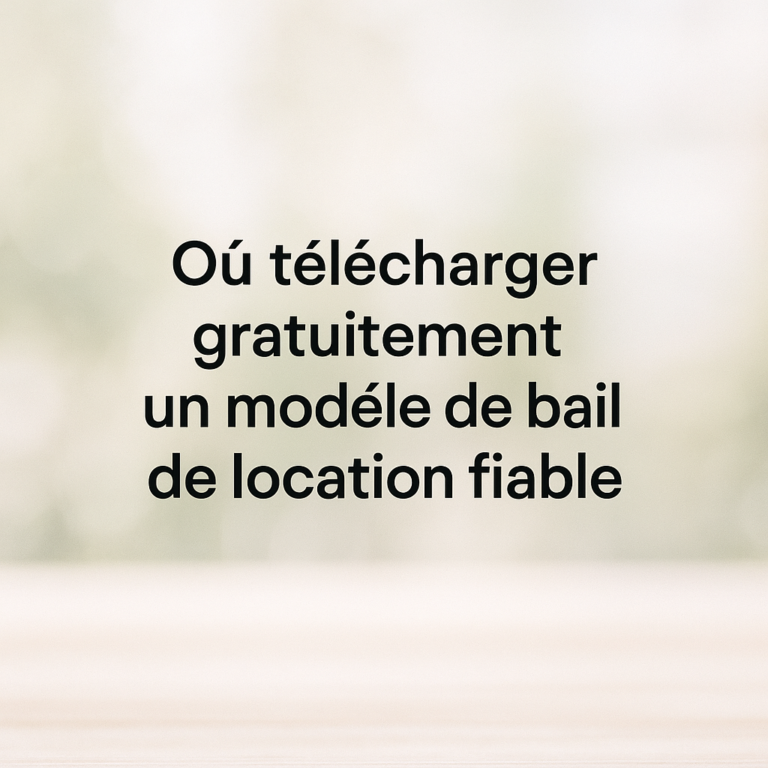 Où télécharger gratuitement un modèle de bail de location fiable